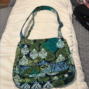Vera Bradley Blue and Green Patterned Shoulder Bag